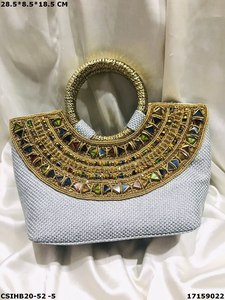 Bolso étnico hecho a mano para mujeres, bolsa de diseñador decorada, fabricante en la India, precio directo de fábrica - Product Image 5