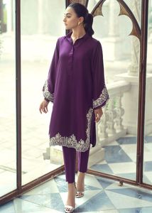 Longue KURTA de STYLE UNIQUE, robe de soirée avec pantalon, avec des appliques, travail pour fête/mariage (2021) - Product Image 2