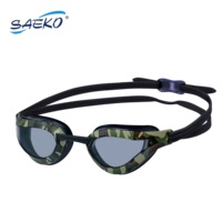 Lunettes de natation de compétition réglables SAEKO Taiwan, anti-buée, protection UV, design camouflage, monture PC durable, modèle 2
