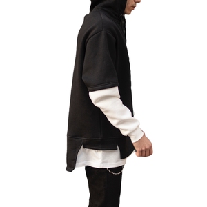 2023 <b>Men's</b> Half Sleeve Long White <b>Hoodie</b> 100% Cotton 360 GSM Brushed Casual Streetwear with Lined Design Wholesale - Product Image 5