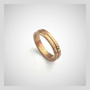Anillo DE BODA Unisex Mokume Gane con incrustaciones de acero CZ chapado a mano redimensionable para cualquier ocasión regalo de aniversario perfecto - Product Image 1