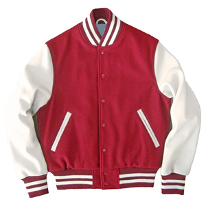 Veste universitaire unisexe imperméable en chenille brodée sur mesure COCOON INTERNATIONAL OEM, corps en laine, manches en cuir véritable - Product Image 3