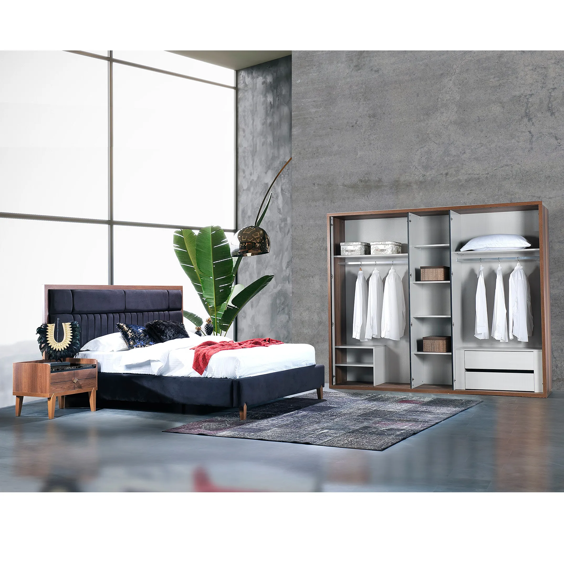 Muebles turcos con cara de mármol para dormitorio, conjunto de dormitorio de diseño moderno y clásico de lujo, Hecho en Turquía, OEM, hecho en fábrica