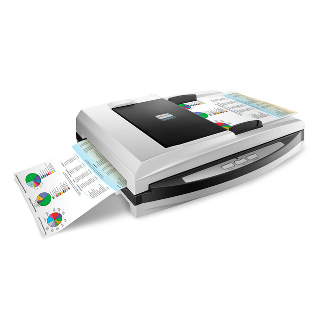 Plustek PL4080 Combo Scanner - Flatbed + 50 Sheet Automatic Document Feeder , Scan up to 40 Page Per Minute