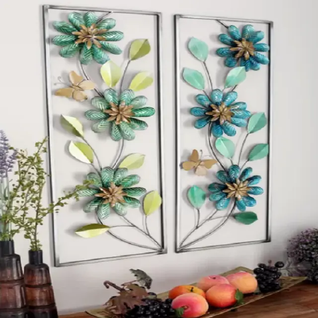 2 Piece Floral Metal Wall Decor Set Best Selling and Highest Selling Home Wall Decor