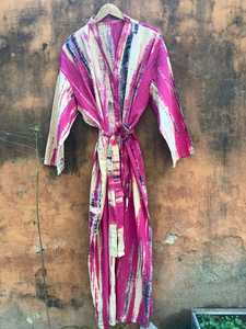 Kimono de rayón Vintage para mujer, vestido envolvente de patrón sólido con tejido, cintura Natural para playa - Product Image 6