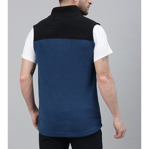 Sudadera Polar sin mangas para hombre, chaleco Polar bordado, ropa activa de gimnasio con cremallera frontal y bolsillos personalizados, venta al por mayor - Product Image 3