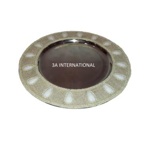 Hôtel de luxe serveur de nourriture Antique plat de service esclave assiettes à dîner bordure ronde maison ustensiles de cuisine chargeur assiette Offre Spéciale - Product Image 1