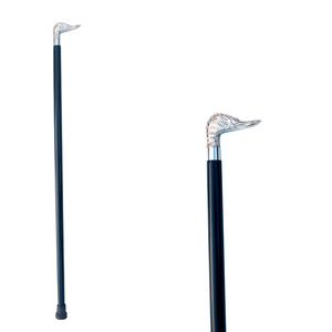 Bastón plegable de madera para caminar, mango de perilla de pato con acabado de níquel, color negro, WS1892 - Product Image 2