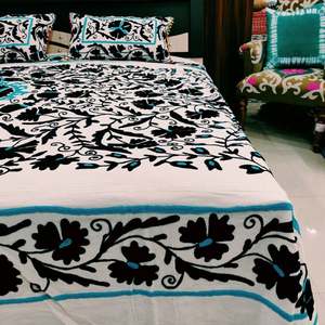 Venta al por Mayor turco estilo indio bohemio tapiz colcha con funda de almohada Suzani bordado colcha Hippie equipado sábana - Product Image 4