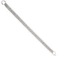 Collier de dressage à lanière en fer massif classique de qualité supérieure pour chiens de grande et moyenne taille, avec double rangée de maillons en O, pour la vente en gros