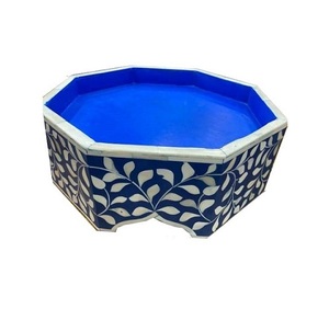 Soporte de pastel de madera con Incrustaciones de nácar al por mayor para cumpleaños y bodas hecho a mano en la India - Product Image 3