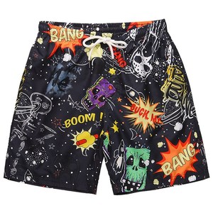 Short de sport pour hommes, pantalon court personnalisé, de grande taille, en maille polyester, décontracté, imprimé, nouvelle collection - Product Image 1