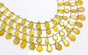 Saphir jaune naturel à facettes forme fantaisie pierre saphir 7 pouces perles - Product Image 2