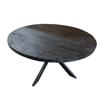 Table à manger pliante industrielle moderne en bois de manguier noir, fabriquée à la main |   Bois massif pour la maison, l'hôtel, le restaurant, utilisation Akku Arts Rajasthan