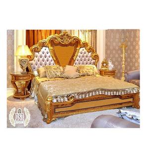 Ensemble de meubles de chambre à coucher en teck sculpté à la main, lit royal Maharaja, tables de chevet, léger, taille personnalisée, couleur personnalisée - Product Image 1