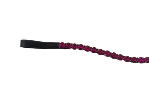 Bandeau à sourcils de cheval Bandeau à sourcils rond en cristal Bandeau à sourcils de fabricant Bling Crystal Horse Bridle anglais USA Leather Polo Black - Product Image 3