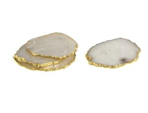 Ivory <b>Gold</b> Agate Stone <b>Coaster</b> / Mats & Pads - Product Image 2