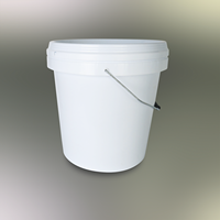 Seau à peinture en plastique PP blanc de 15 litres, certifié ISO 9001, avec logo personnalisé, fûts et barils vides, ouverture multiple, utilisable plusieurs fois