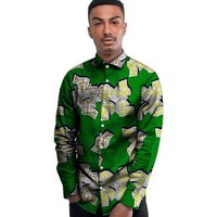 De moda de los hombres vestido camisas África festivo de la manga larga de los hombres camisas de hombres africanos ropa Tops para fiesta de cera de algodón