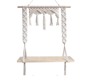 Dernière Tendance Macramé En Bois Flottant Étagère Suspendue - Product Image 1