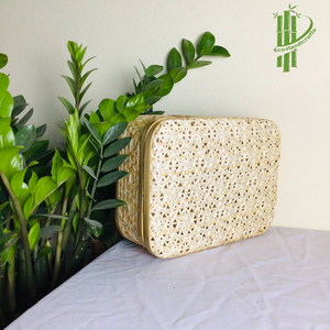 Bamboo Storage Baskets Rectangle With Lid Natural Handmade Wholesale from Vietnam 2022