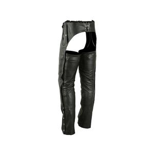 Chaps de motard confortables en cuir véritable noir de haute qualité pour homme, avec ceinture, style équestre et western - Product Image 2