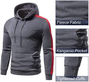 Chándales Deportivos Personalizados 2025 para Hombre, Ajustados, de Algodón, con Bolsillos Tipo Cargo, Sudaderas con Capucha y Cordón Ajustable - Product Image 2