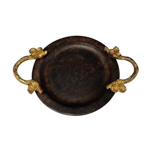 Bandeja de madera para servir de artículos de hotel de lujo de tamaño personalizado, mesa de plato para servir hecha a mano, plato de madera elegante más vendido - Product Image 3