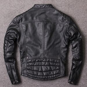 Vestes en cuir de moto slim pour hommes de la rue principale, col montant, service OEM Pakistan, nouvelle arrivée, haute qualité, matériau personnalisé - Product Image 2