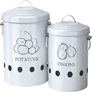 Ensemble de boîtes à légumes blanches écologiques faites à la main Élégant pliant en métal jute (toile de jute) Motif de logo unique comprenant des pommes de terre - Product Image 1