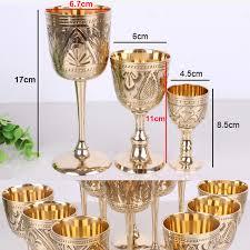 Rustic Handmade Brass <b>Wine</b> <b>Goblet</b> Engraved Chalice Vintage Metal Drinking Cup Antique Style Barware Wedding Gift Decor - Product Image 2
