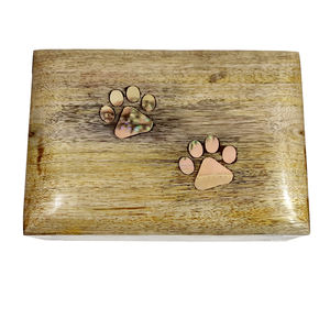 Elegant Wooden Urns Wood Pet Paw Print Cremation mango Funeral Urn Keepsake Cremation Urns <b>for</b> Human <b>Ashes</b> - Product Image 6