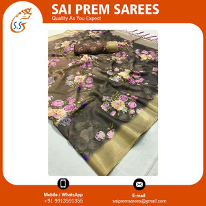 Mejor venta en línea de ropa de fiesta Sari de seda suave de algodón para ocasiones especiales directamente del fabricante - Product Image 6