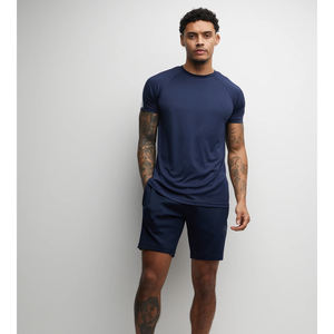 Nueva camiseta lisa personalizada para hombre con pantalones cortos, conjunto de verano, conjuntos gemelos a precio al por mayor - Product Image 4