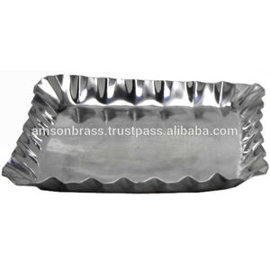 Plateau de service décoratif Plats de service alimentaire Plateau de vaisselle Forme décorative Métal Aluminium Plateau de service aux fruits secs - Product Image 2