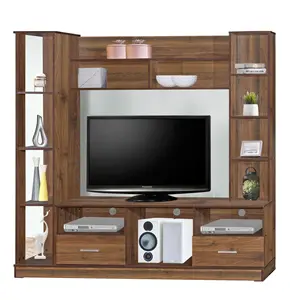 Living Room Furniture Wall Mount TV Stands Cabinet with Shelves Chipboard and Mdf Board Wall Unit 103