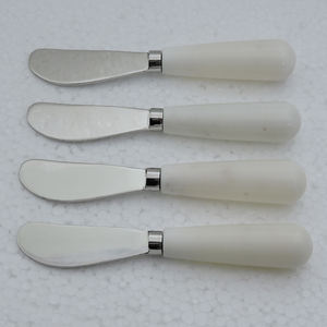 เรซินอเนกประสงค์และที่จับหินหินอ่อนสีขาวและสเตนเลสสตีลพร้อมชุดเนยชุบเงิน4ชิ้น - Product Image 6