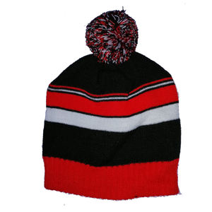 Bonnet à manchette unique unisexe acrylique chaud tricot rayé Jacquard plage ski patinage - Product Image 1