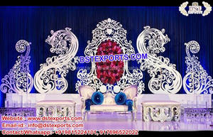 Wedding <b>Stage</b> Fiber Paisley Decoration Hindu Wedding Designer Fiber Paisley Decor Imperial Wedding Paisley Decoration <b>Props</b>. - Product Image 2