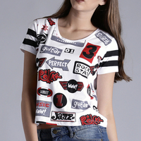Camiseta Casual de Mujer 100% Algodón de Alta Calidad, Fabricada en India, con Estampado Completo, Manga Corta, Tejida