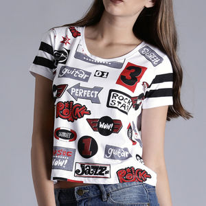 Direct Manufacturer India High Quality Cotton <b>Women's</b> T-<b>Shirt</b> All-Over Printed Character Short Sleeve Knitted Jersey Casual - Product Image 4