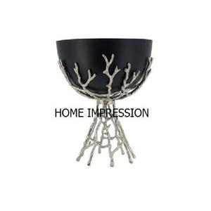 Ramas de metal Arabian Fancy Serving Tazón de color negro con soporte de color dorado Utensilios de cocina Diseñador de mesa Suministros hechos a mano - Product Image 4