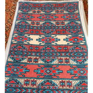 Alfombra de stich con cadena de lana de Cachemira para sala de estar, tapete multicolor para sala de estar india, diseño impreso, hecho a mano, 2022 - Product Image 1