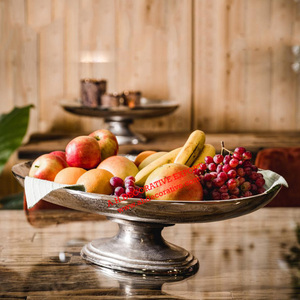 Bol à fleur piédestal plaqué or, plaqué argent, pour centres de Table, vaisselle, bol de service rond pour décorations de mariage, nouveau - Product Image 4