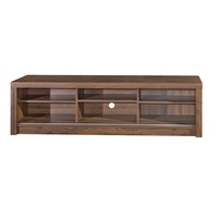 Mueble de TV Moderno con Puertas Corredizas de Vidrio y MDF, Diseño Contemporáneo para Sala de Estar, Muebles para el Hogar, Apartamento, Hotel