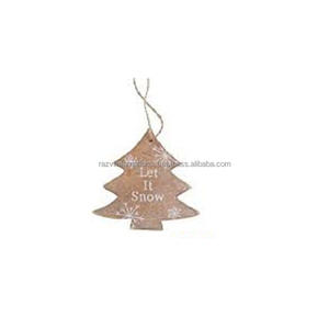 Adorno navideño de madera para colgar en la ventana Decoraciones festivas para la temporada navideña - Product Image 1