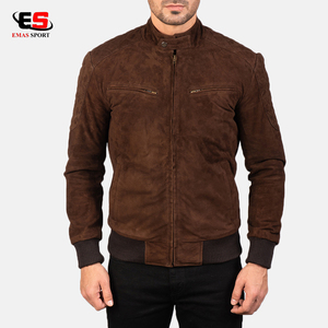 Veste en cuir pour homme de qualité supérieure 100% authentique, sur mesure OEM, fermeture éclair, technique de teinture unie, écologique, coupe-vent - Product Image 3