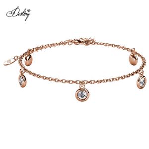 <span class=keywords><strong>Charlotte</strong></span> <span class=keywords><strong>Link</strong></span> Chain Drop Brazalete <span class=keywords><strong>de</strong></span> cristal redondo Adornado con cristales <span class=keywords><strong>de</strong></span> Swarovski 925 Plata 18K Pulsera chapada en oro - Product Image 2