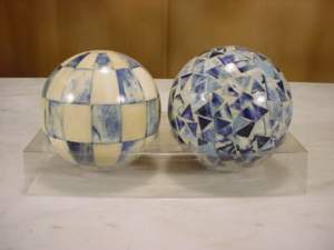 Bolas decorativas hechas a mano, bola India para decoración del hogar, Bola de hueso de búfalo con bandeja hecha a mano - Product Image 6